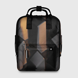 Рюкзак женский Абстрактные тёмные геометрические блоки, цвет: 3D-принт