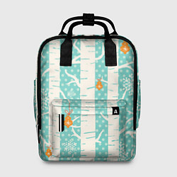 Рюкзак женский Новогодние берёзки, цвет: 3D-принт