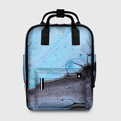 Рюкзак женский Синий и тёмный песок и краски, цвет: 3D-принт