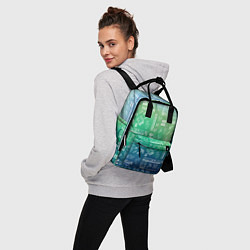 Рюкзак женский Майнкрафт символы на потертом фоне, цвет: 3D-принт — фото 2