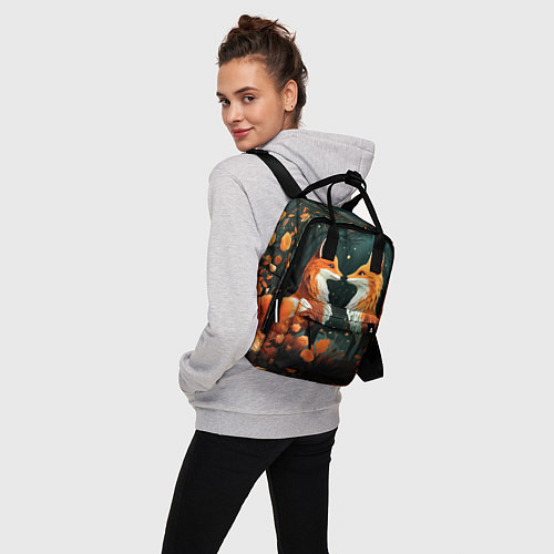 Женский рюкзак Две лисоньки в стиле Folk Art / 3D-принт – фото 3