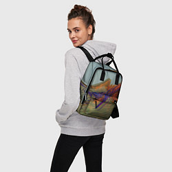 Рюкзак женский Волнообразные разноцветные музыкальные линии, цвет: 3D-принт — фото 2