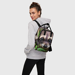 Рюкзак женский Енот выглядывает, цвет: 3D-принт — фото 2
