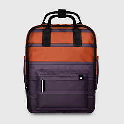 Рюкзак женский Полосатый фиолетово-оранжевый узор, цвет: 3D-принт