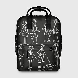Рюкзак женский Черно-белые люди, цвет: 3D-принт