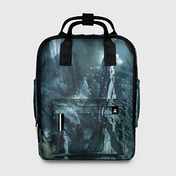 Рюкзак женский Сай-фай тёмные горы и корабль, цвет: 3D-принт