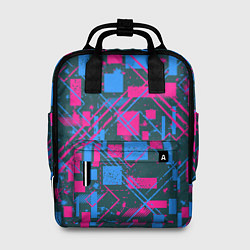 Рюкзак женский Геометрическая абстракция из квадратов и прямоугол, цвет: 3D-принт