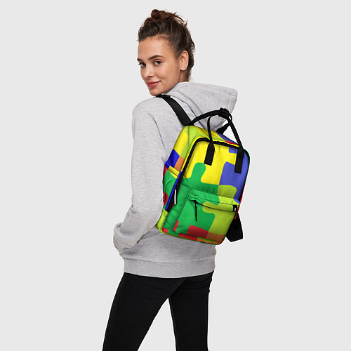Женский рюкзак Пазлы разноцветные / 3D-принт – фото 3