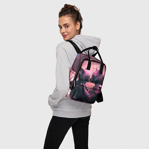 Женский рюкзак Влюбленные кибер-котики / 3D-принт – фото 3