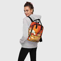 Рюкзак женский Текучая краская в ярких оранжевых цветах, цвет: 3D-принт — фото 2