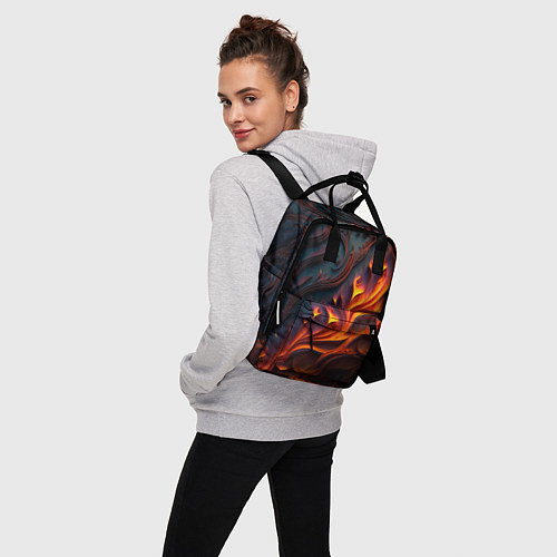 Женский рюкзак Огненный орнамент с языками пламени / 3D-принт – фото 3