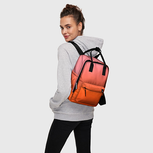 Женский рюкзак Оранжево-розовый градиент / 3D-принт – фото 3