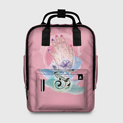Женский рюкзак Женская рука с абстрактными цветами