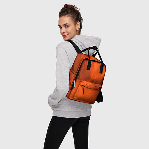 Женский рюкзак Оранжевый волнообразный дисковый узор / 3D-принт – фото 3