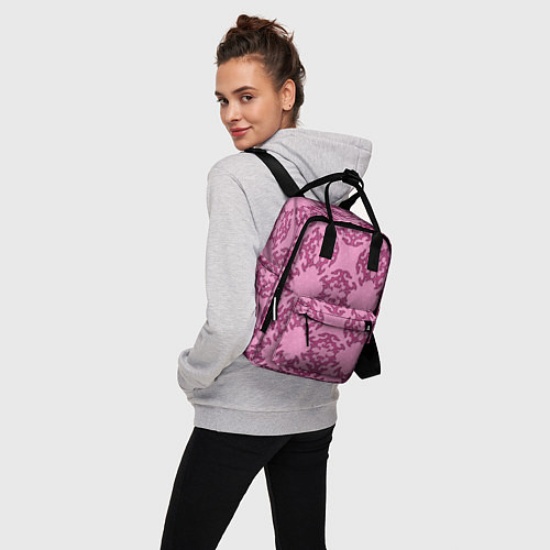 Женский рюкзак Розовая витиеватая загогулина / 3D-принт – фото 3