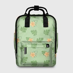 Женский рюкзак Узор из цветков и листьев арбуза