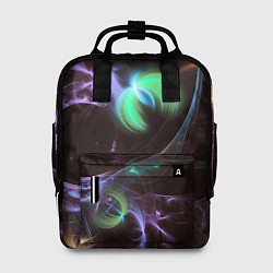 Рюкзак женский Магические фиолетовые волны и цветные космические, цвет: 3D-принт