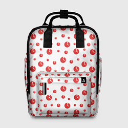 Рюкзак женский Узор из красных шариков на белом фоне, цвет: 3D-принт