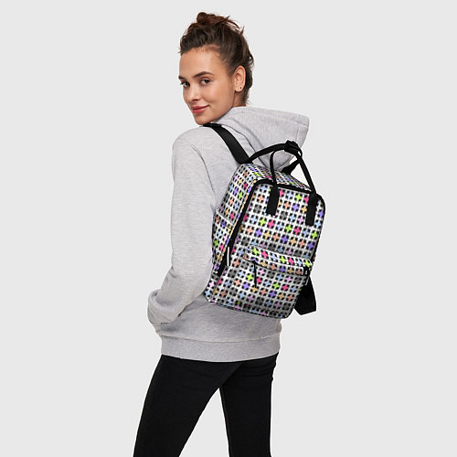 Женский рюкзак Разноцветный геометрический рисунок / 3D-принт – фото 3
