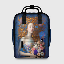 Женский рюкзак Русалка в стиле Ренессанса с цветами