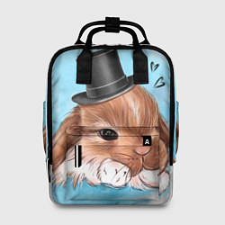Рюкзак женский Милый кролик в шляпке, цвет: 3D-принт