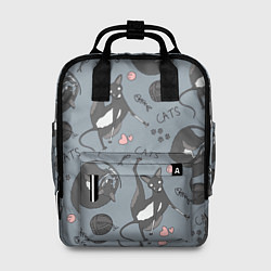 Рюкзак женский Паттерн смешные коты Корниш рекс, цвет: 3D-принт