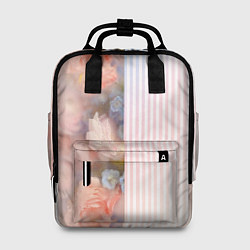 Женский рюкзак Цветы за стеклом - полосы с градиентом