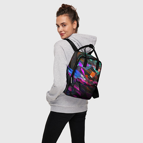 Женский рюкзак Разноцветные осколки реальности / 3D-принт – фото 3