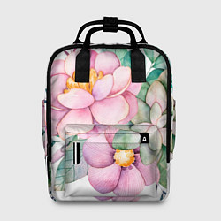 Женский рюкзак Пастельные цветы - посередине