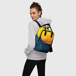 Рюкзак женский Двойной цвет: жёлтый и синий, цвет: 3D-принт — фото 2