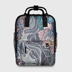 Рюкзак женский Иредзуми: змеи и черепа, цвет: 3D-принт