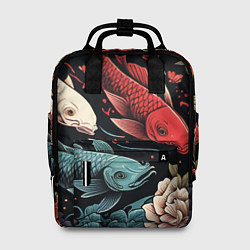 Женский рюкзак Узор с японскими карпами кои
