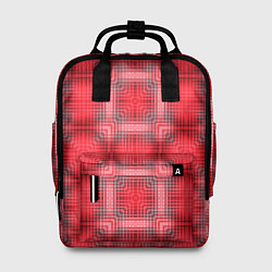 Женский рюкзак Красный с белым клетчатый узор