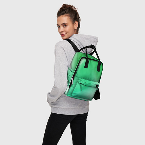 Женский рюкзак Градиент зеленый / 3D-принт – фото 3