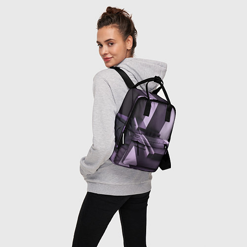 Женский рюкзак Фиолетовая геометрия / 3D-принт – фото 3