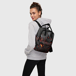 Рюкзак женский Объемное черное пламя, цвет: 3D-принт — фото 2