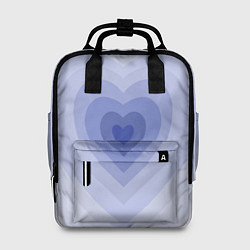 Рюкзак женский Голубое сердце градиент, цвет: 3D-принт