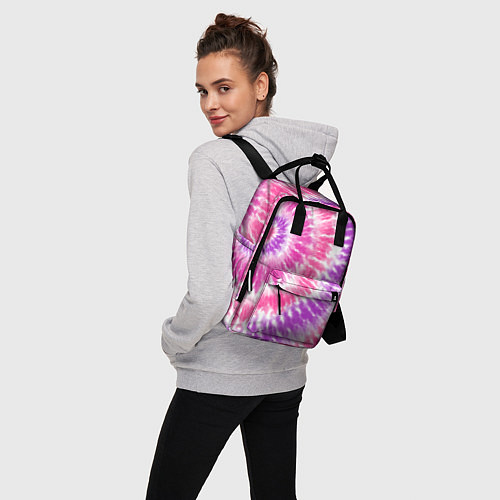 Женский рюкзак Тай-дай розовый с фиолетовым / 3D-принт – фото 3