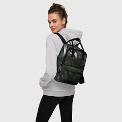Рюкзак женский Черные плиты и зеленая сетка, цвет: 3D-принт — фото 2