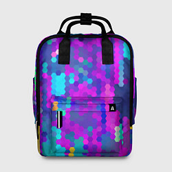 Рюкзак женский Шестиугольники неонового цвета, цвет: 3D-принт