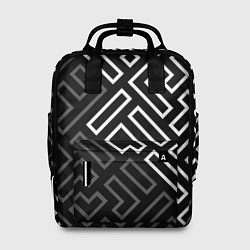 Рюкзак женский Черно белый лабиринт, цвет: 3D-принт