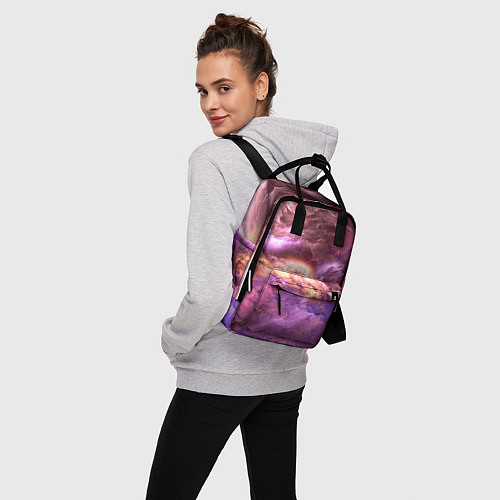 Женский рюкзак Фиолетовое облако / 3D-принт – фото 3