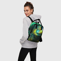 Рюкзак женский Небула в космосе в зеленых тонах - нейронная сеть, цвет: 3D-принт — фото 2