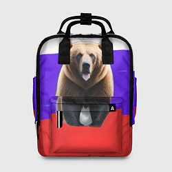 Рюкзак женский Медведь на флаге, цвет: 3D-принт