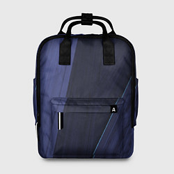 Рюкзак женский Синие и тёмные полосы, цвет: 3D-принт