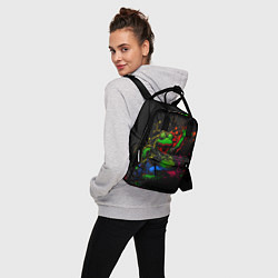 Рюкзак женский Лягушонок Пепе веселится с граффити, цвет: 3D-принт — фото 2