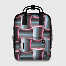 Рюкзак женский Множество полурозовых изогнутых четырёхугольников, цвет: 3D-принт