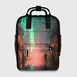 Рюкзак женский Кибер город будущего, цвет: 3D-принт