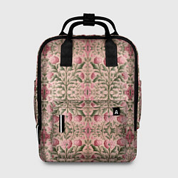 Рюкзак женский Переплетение из розовых цветов, цвет: 3D-принт