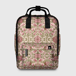 Рюкзак женский Розовые цветы и вензеля, цвет: 3D-принт